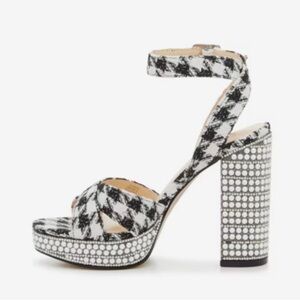 Jessica Simpson Nemura Houndstooth Heels with Rhinestones